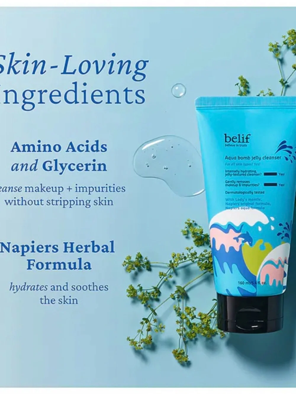 NIB BELIF Aqua Bomb Jelly Cleanser - 160ml / 5.4 oz.